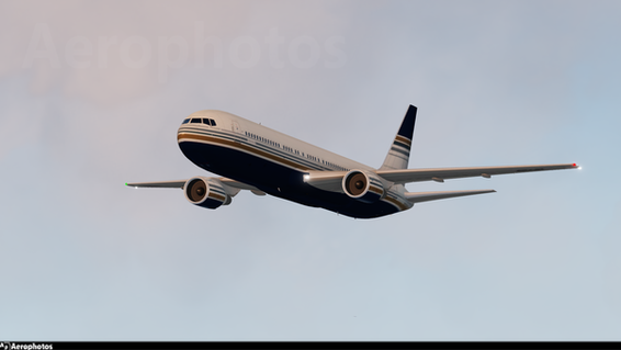 Privilige Style Boeing 767-300 (G-GHBY) climbing out of Bilabaldi