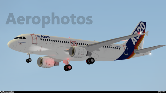 Airbus Industrie A320 F-WWAI landing at Ondeloz on a test flight