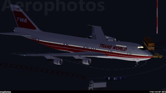 Trans World Airline B747-200B (N93119) parked at Al Tak. Picture taken from a tourism helicopter