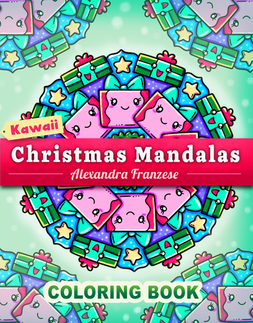 kawaii christmas mandalas, mandala coloring book
