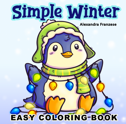 winter coloring books, christmas coloring book, easy to color, bold and easy, simple coloring book