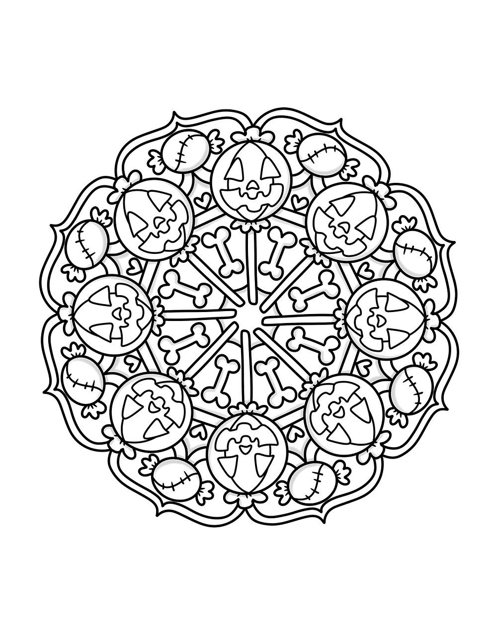 Thumbnail: Spooky Mandalas Digital Download - 15 Pages
