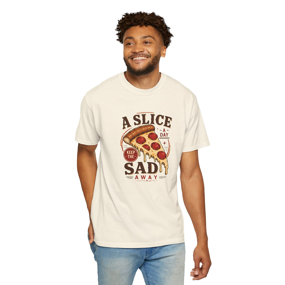 Thumbnail: Pizza Graphic T-Shirt — "A Slice a Day Keeps the Sad Away" Vintage Comfort Tee