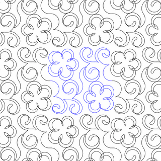 swirls and swirly 5 petal flower design