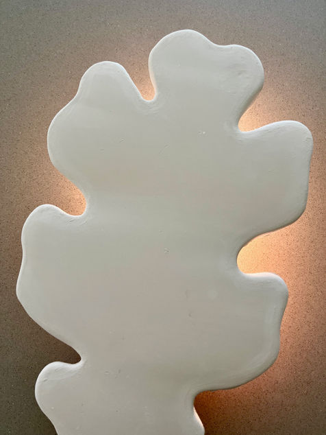 Ceramic oak leaf wall light