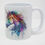 Thumbnail: Watercolour Unicorn with rainbow paint splashes and drips on glossy white mug