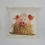 Thumbnail: Cream linen cushion featuring watercolour cartoon Pig chewing straw image with paint splashes & drips.