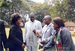 Having chat with Hon Millie Mabona and Rev Walter Otieno Andhoga FPFK General Secretary with Mrs Chr