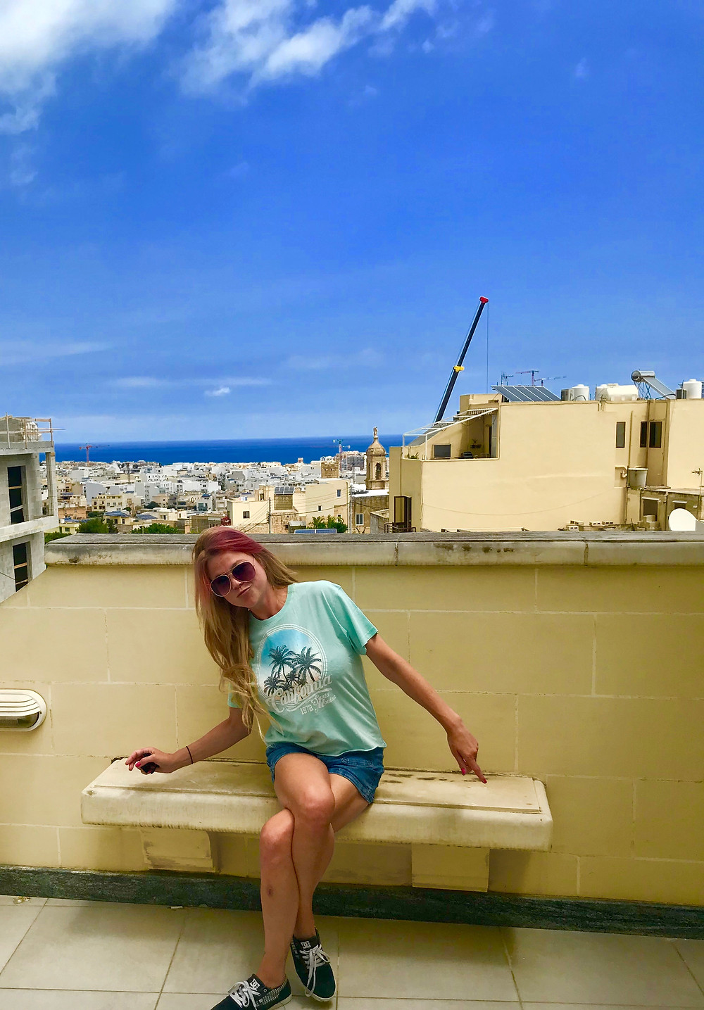 Blue 'California' Graphic Print T-Shirt