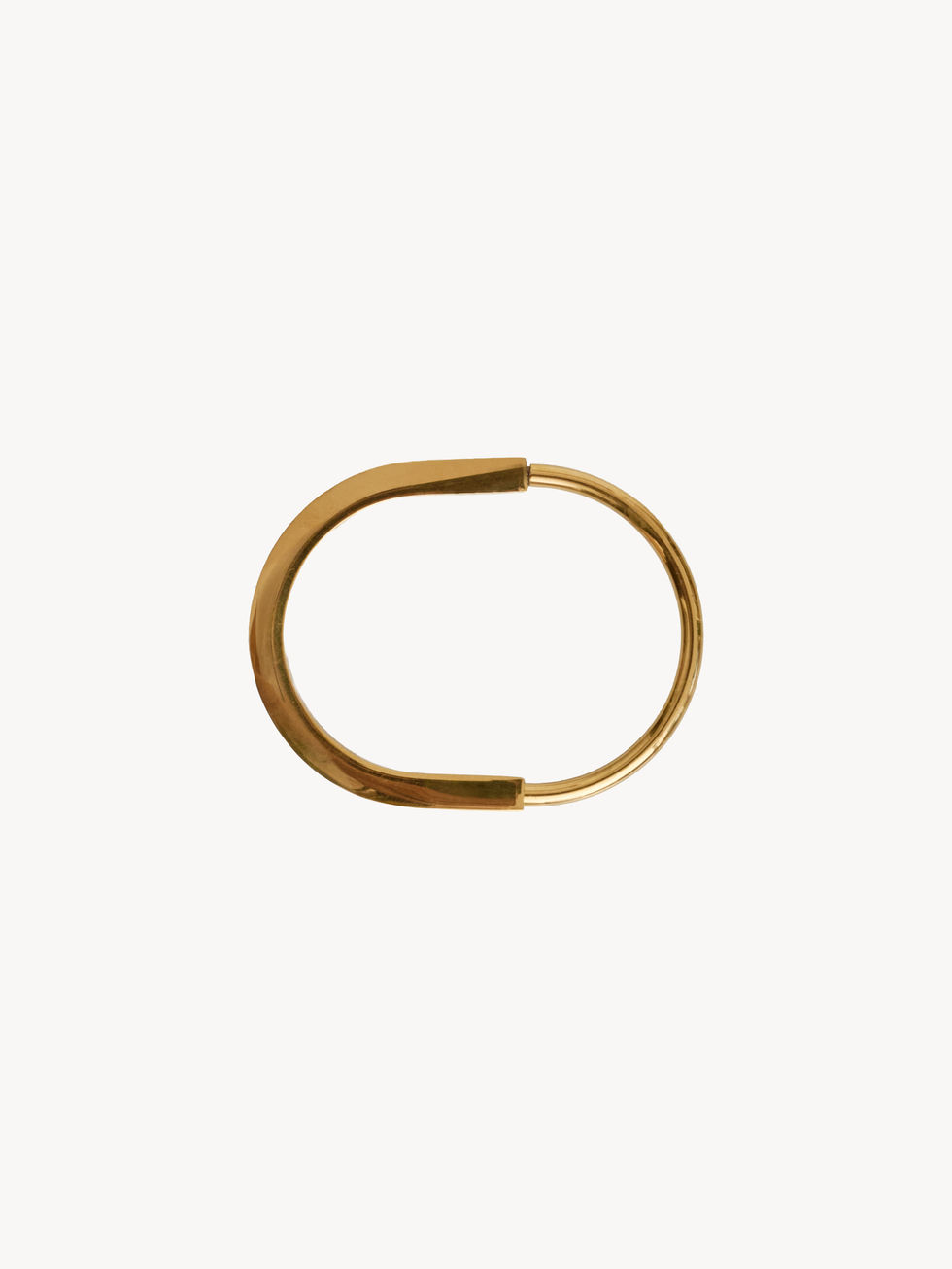 Vintage Gold Lock Bangle on white background