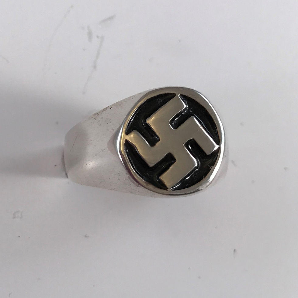 Thumbnail: Sterling Silver Swastika Signet Ring