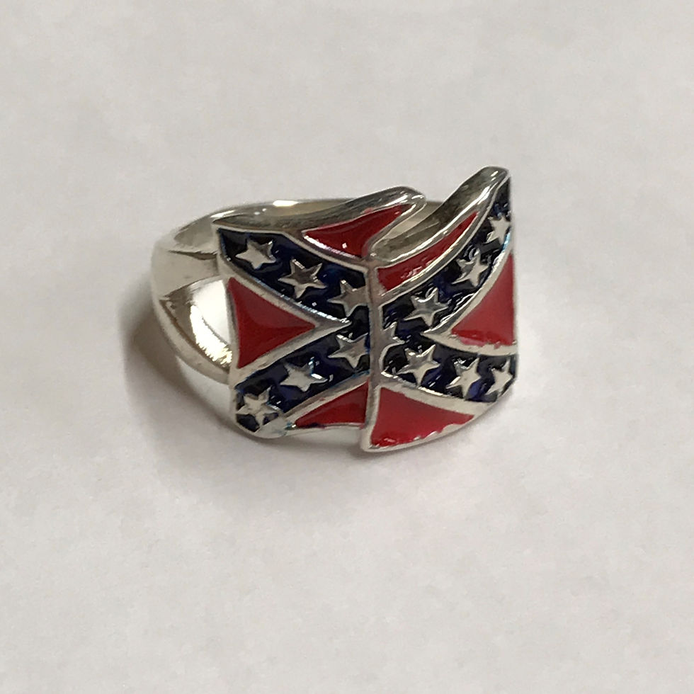 Thumbnail: Ladies Sterling Silver Confederate Flag Ring