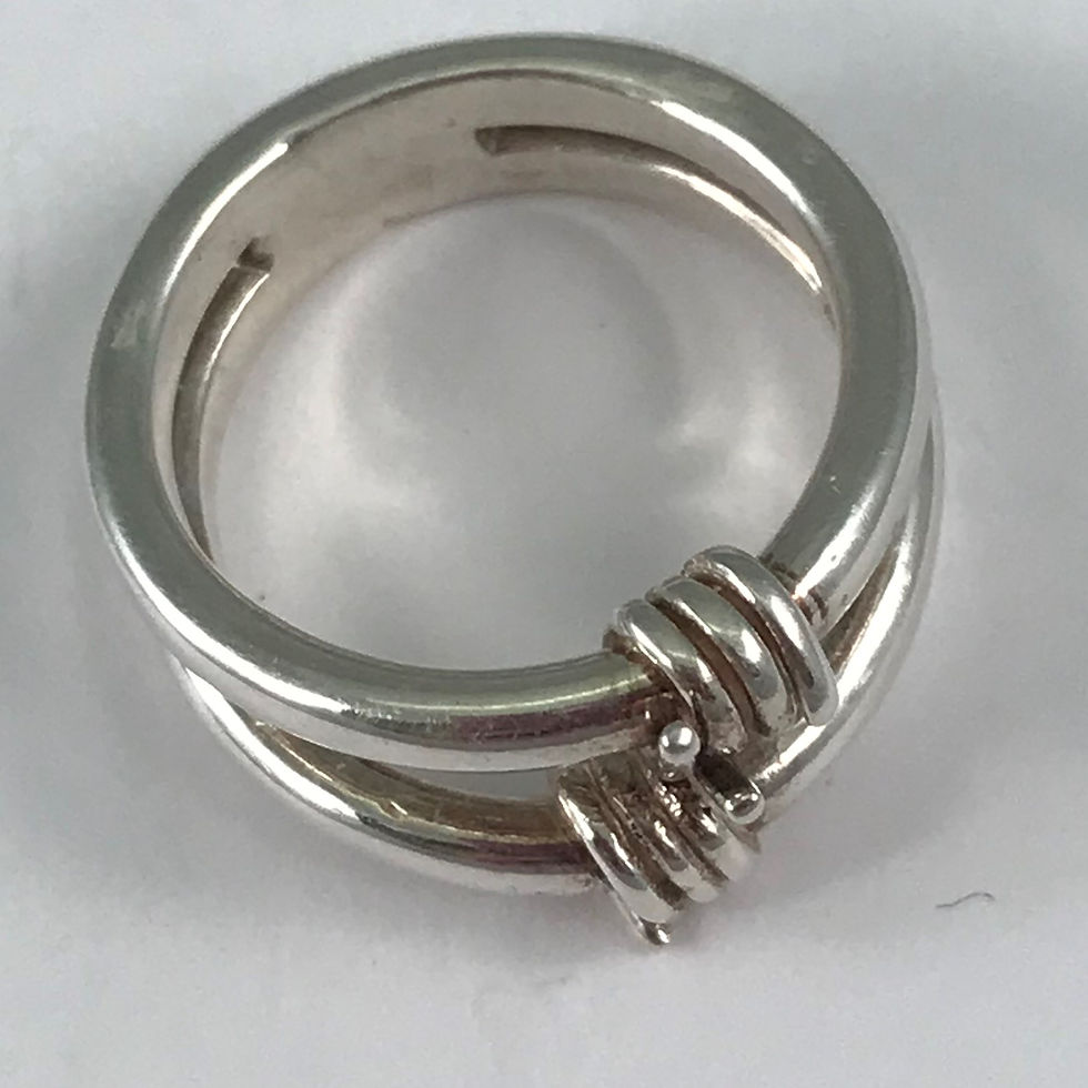 Thumbnail: Ladies Sterling Silver Double Shank Barbed Wire Ring