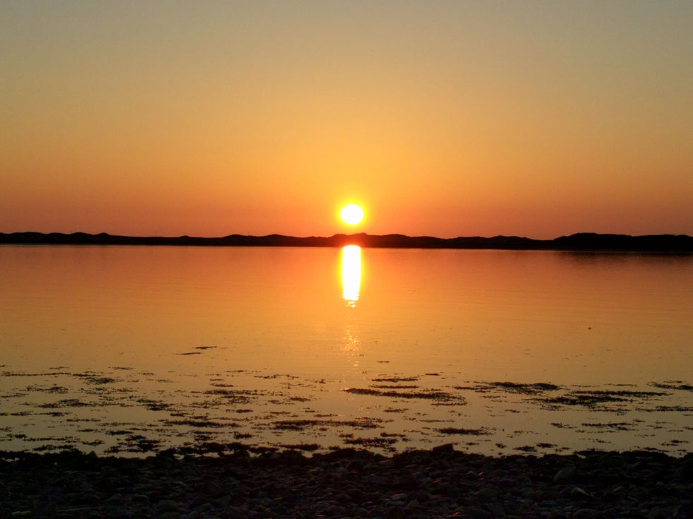 Sunset over the Menai Strait near Llanfaglan, Ynys Môn