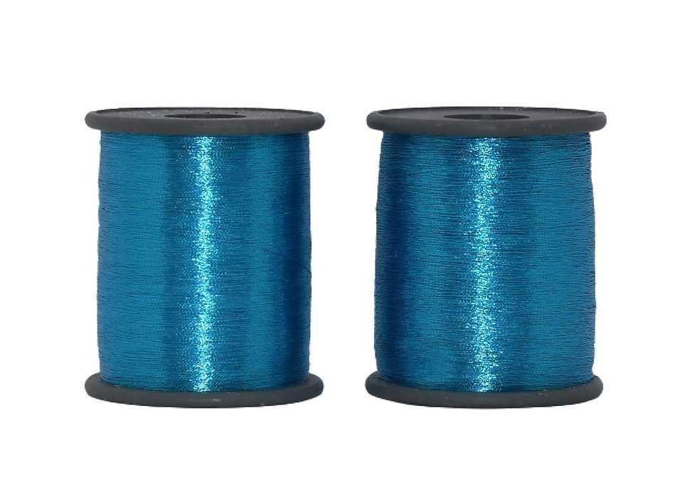 Metallic Zari Thread for Embroidery & Jewelry Making (Teal Blue)