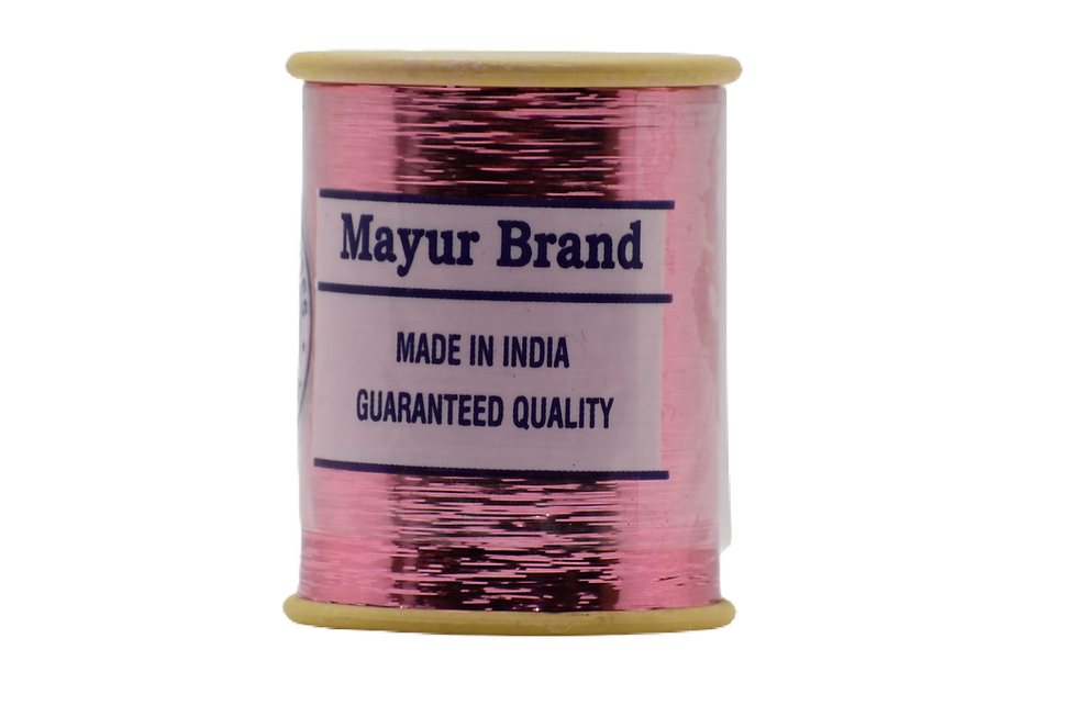 Metallic Flat Badla Shiny Lurex Metallic Thread (B.Pink)