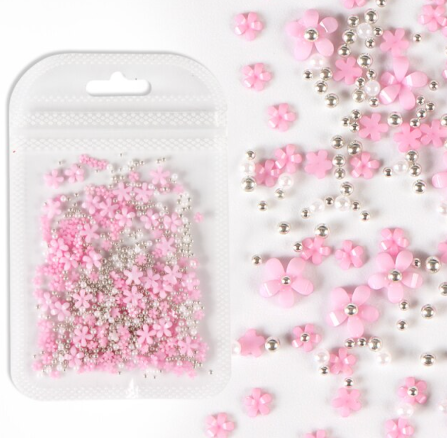 Miniatura: 3D Flowers, Pearls & Metal Beads