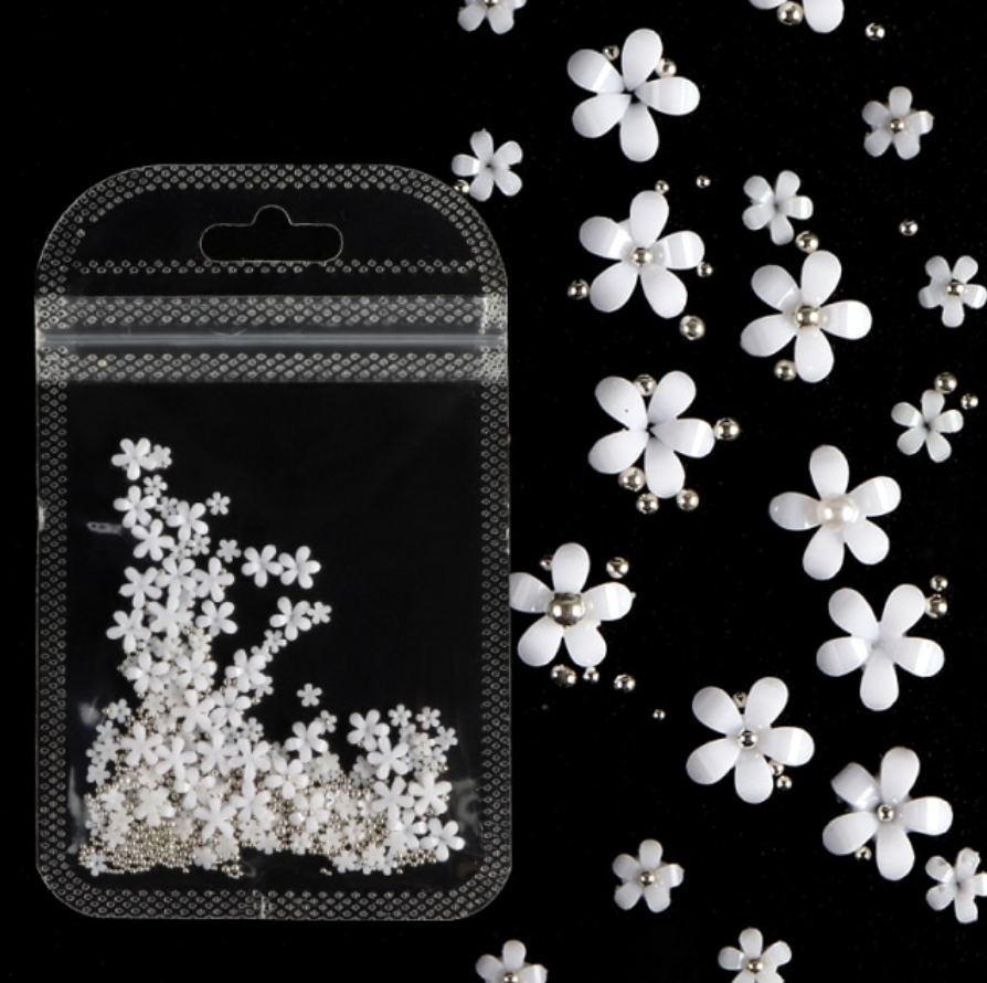 Miniatura: 3D Flowers, Pearls & Metal Beads