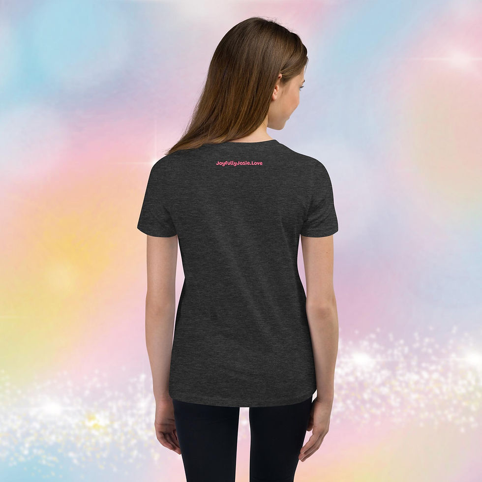 Thumbnail: Live Joyfully - Youth Short Sleeve T-Shirt (pink text)
