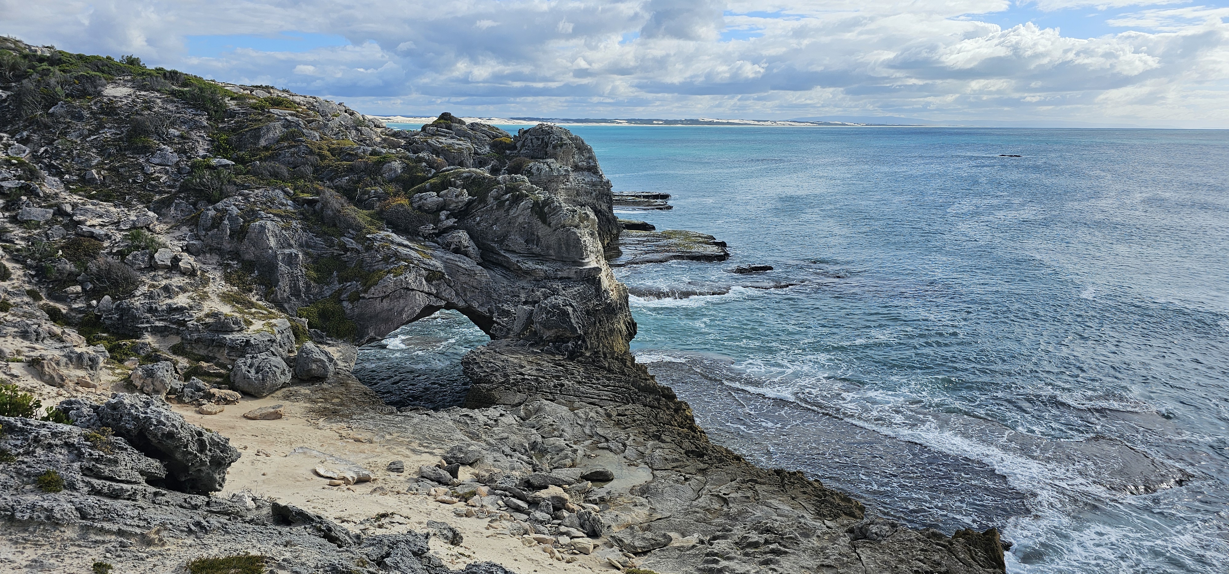 Nature hiking at Arniston along limestone fynbos coastal paths