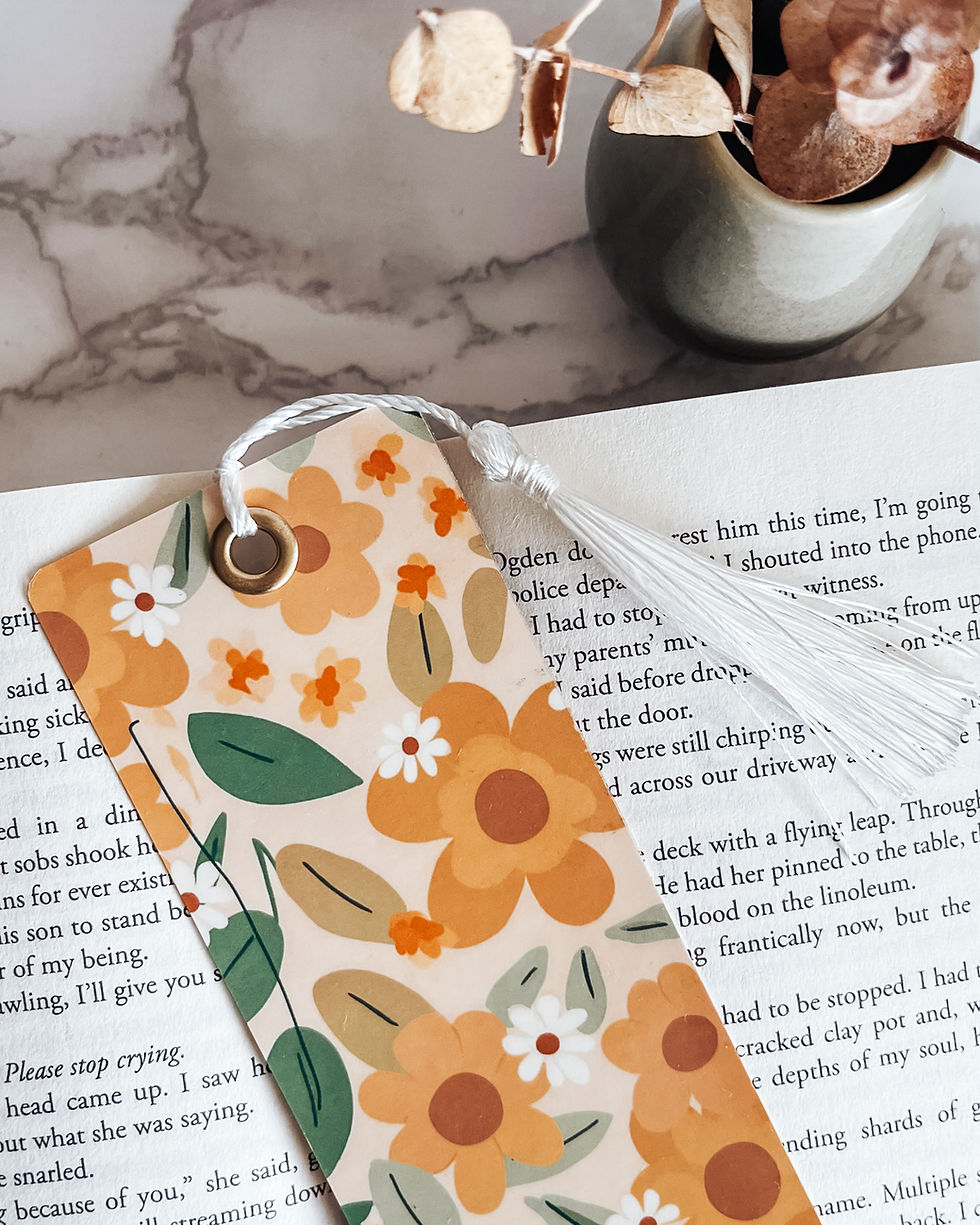 Thumbnail: Sunset Flowers Bookmark with Tassel
