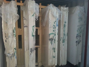 Egyptian marble Slabs packed inside wooden bundles