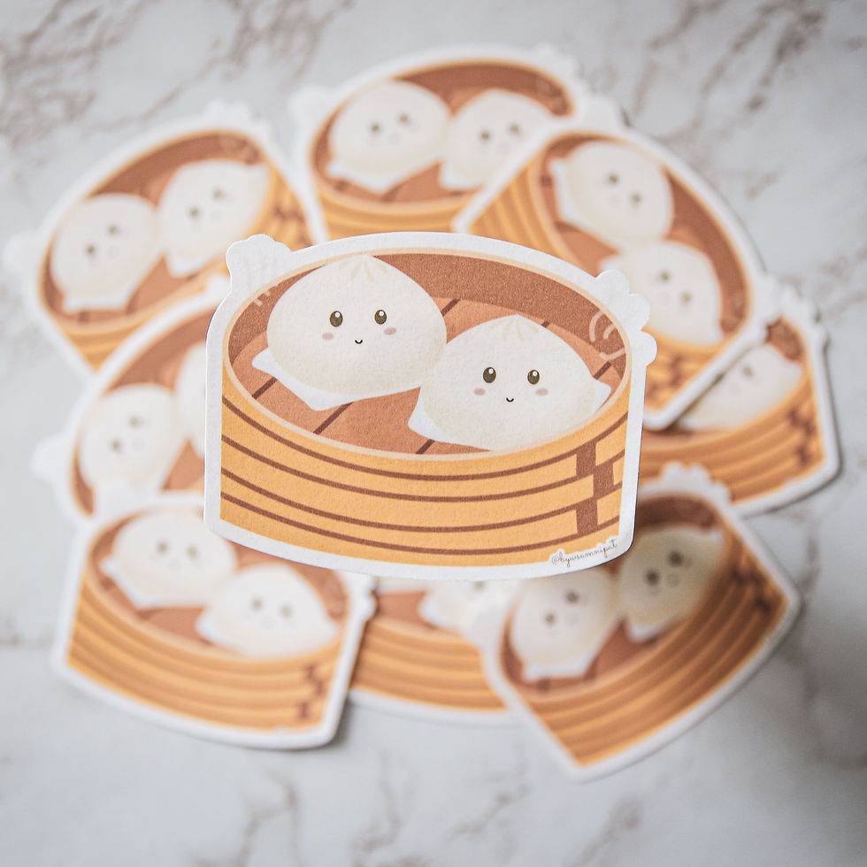 Steamed Bao Buns Sticker (Glossy, Vinyl)