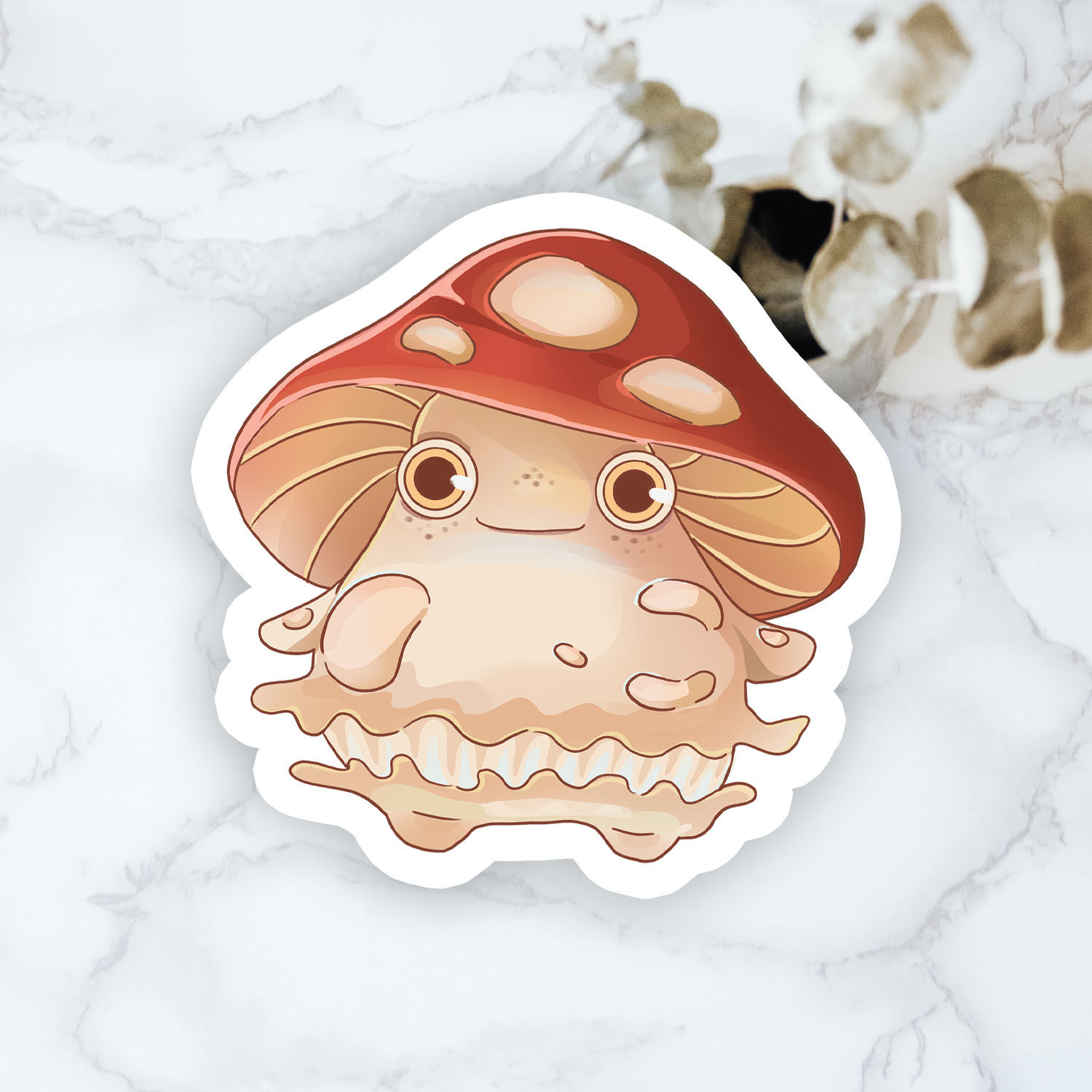 Chubby Mushroom Sticker (Glossy, Vinyl)