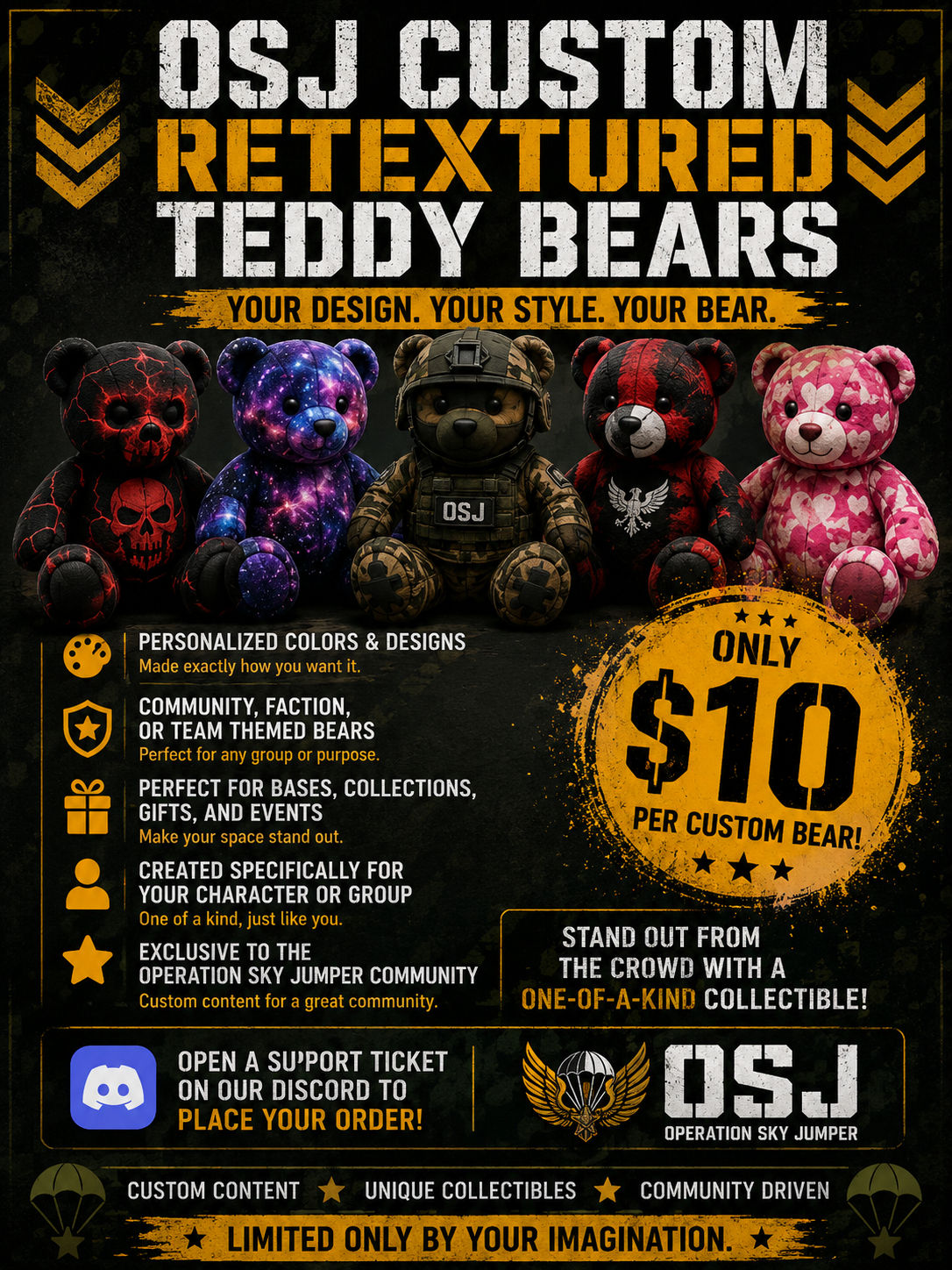 OSJ Custom teddy bear