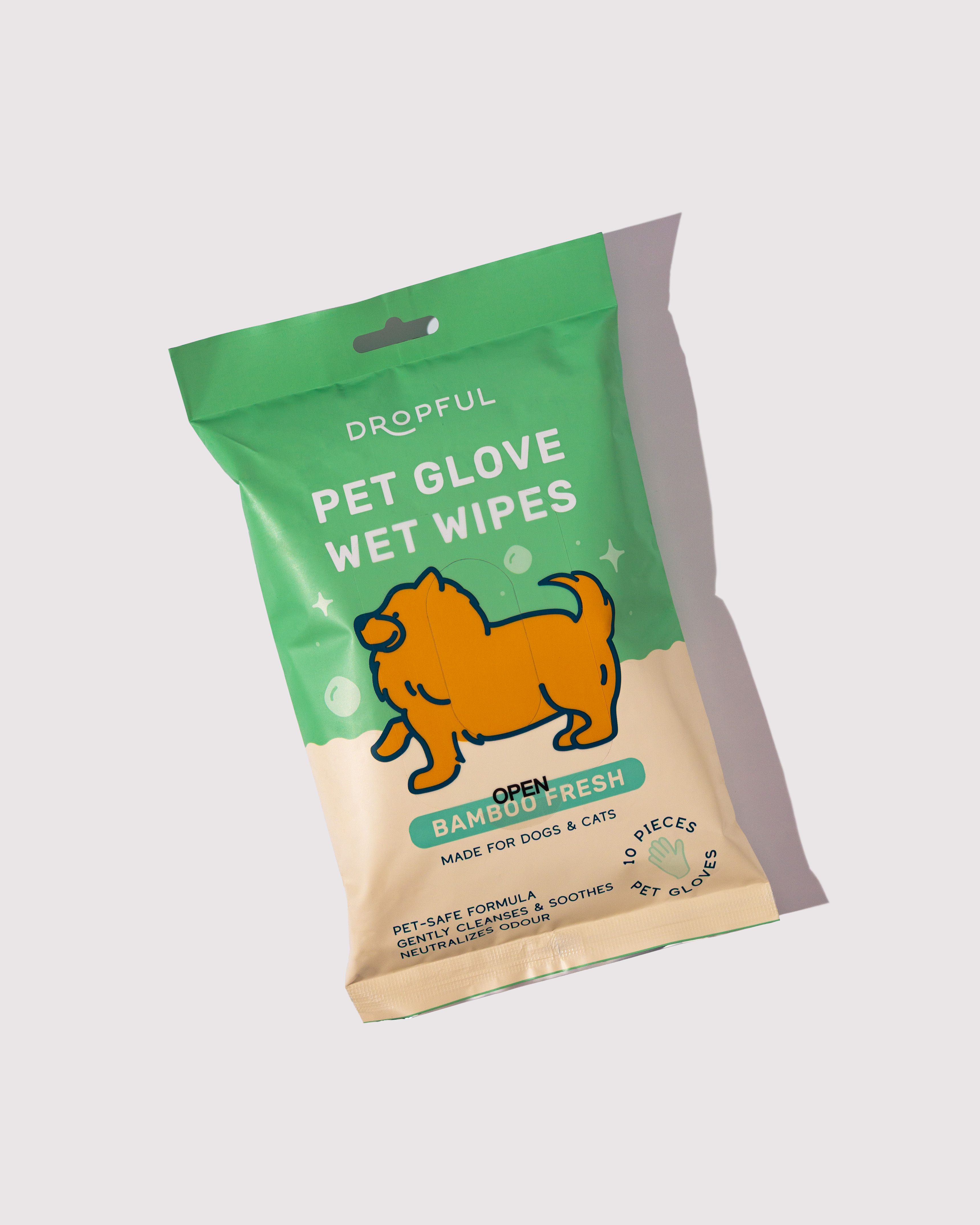 Dropful Bamboo Fresh Pet Glove Wet Wipes