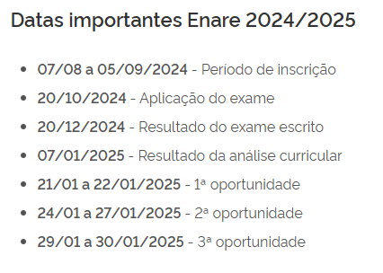 EDITAL DO ENARE PUBLICADO!