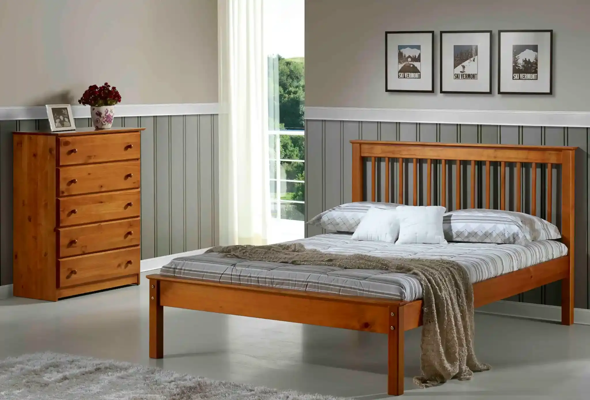 Laguna Pecan Platform Bed