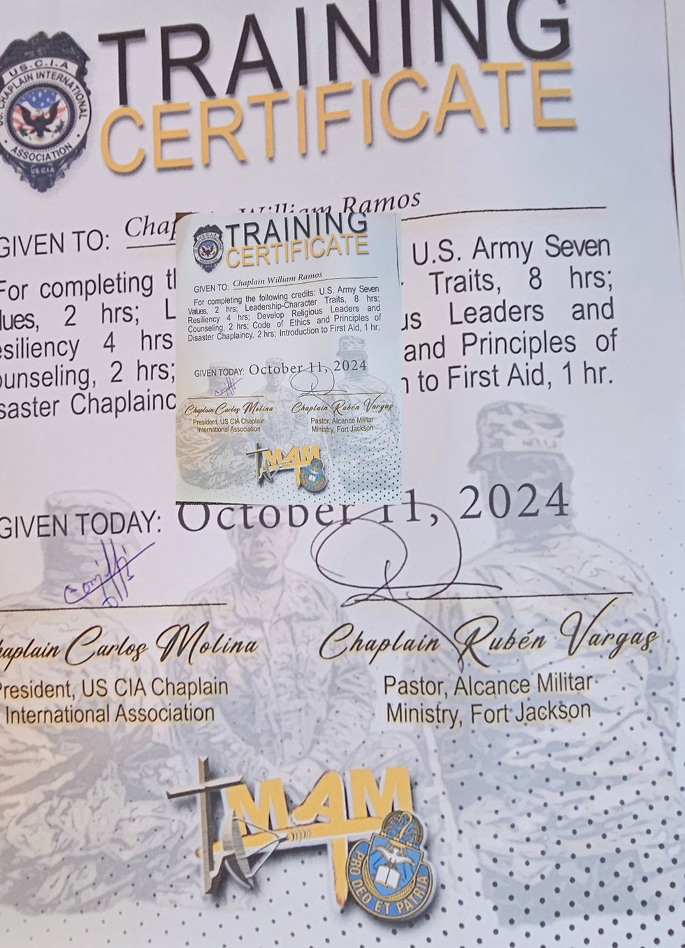 Entrenamiento Capellania Militar