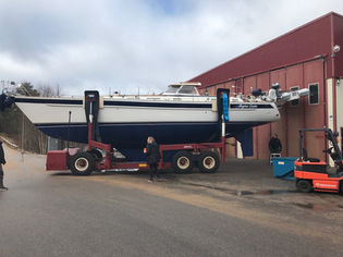 The remote controlled Sublift takes a newly refitted boat gently down to the harbor and into the bl