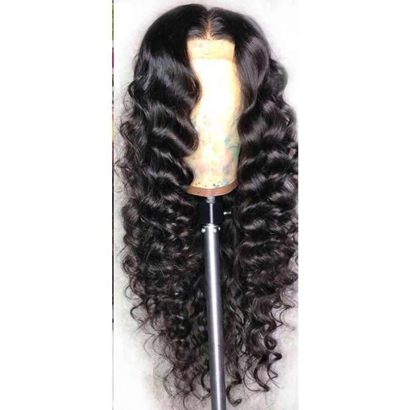 "BROOKLYN" Human Hair Loose Deep Lace Frontal Wigs 13x4 Headgear 14 inch