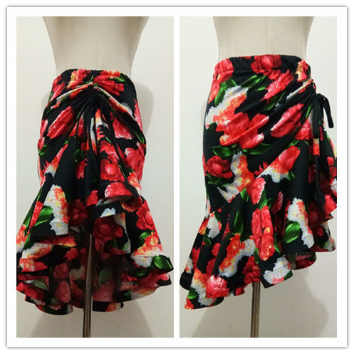 Thumbnail: Latin Dance Clothes Practice Clothes Leopard Print Skirt