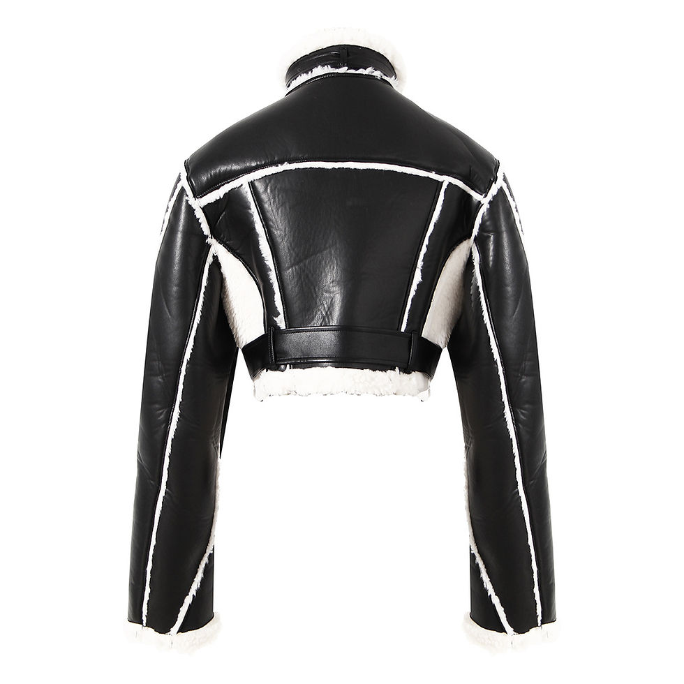 Thumbnail: Women's Fashion Simple Leather Short Padded Clothes