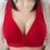 Thumbnail: Large Size Front Button Comfort Gathers Breathable Thin Non-Wire Bra