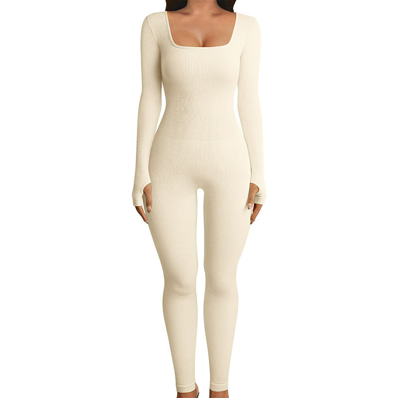 Thumbnail: Seamless Jumpsuit Long Sleeve Shapewear Hip Lift Yoga Jumpsuit Sports Jumpsuit