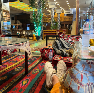 sitting on floor in restaurant in turkey