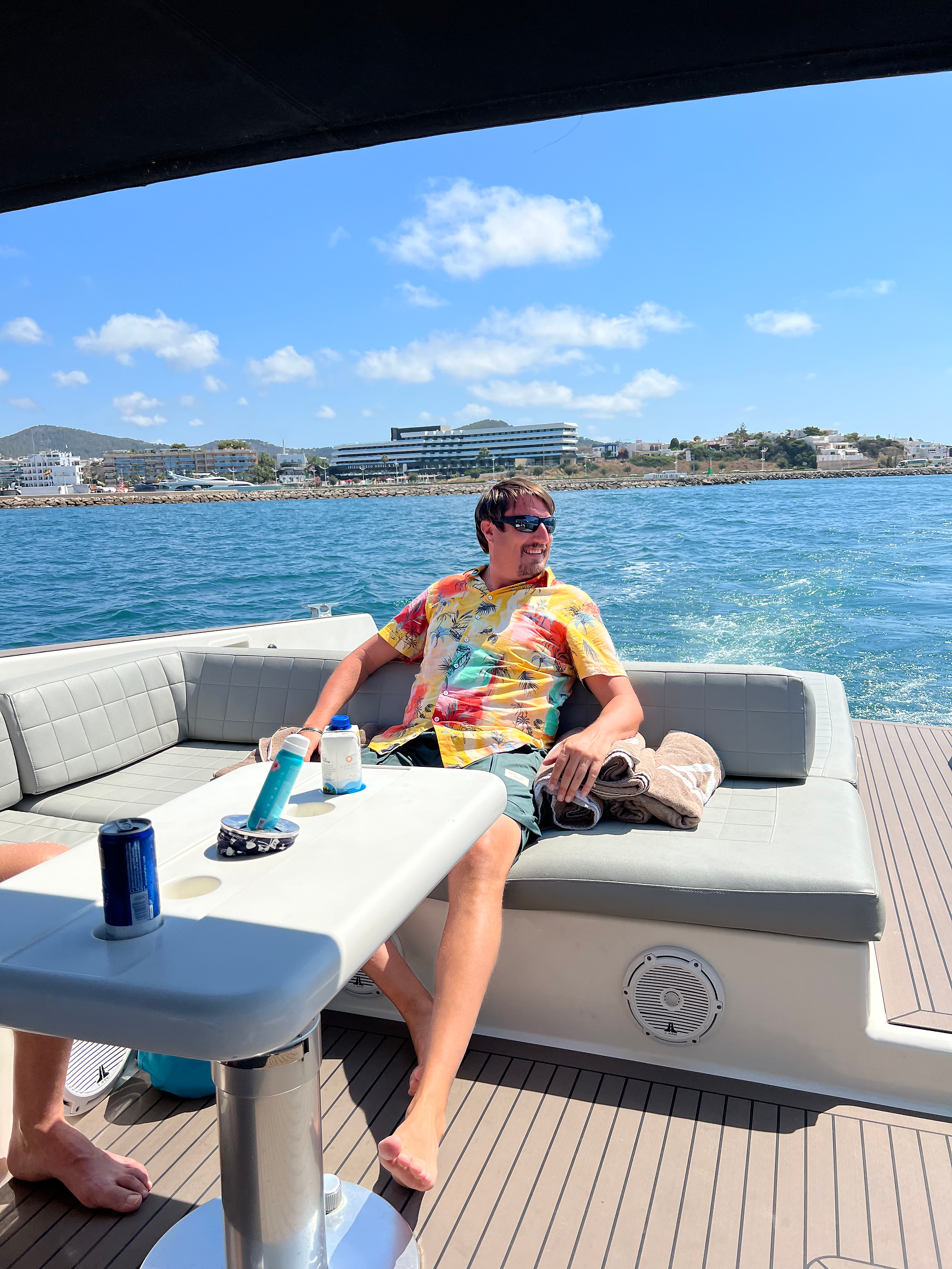 man on boat in baeleric sea