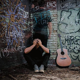 mike, hamel, lies, brick, graffiti, acoustic, guitar,