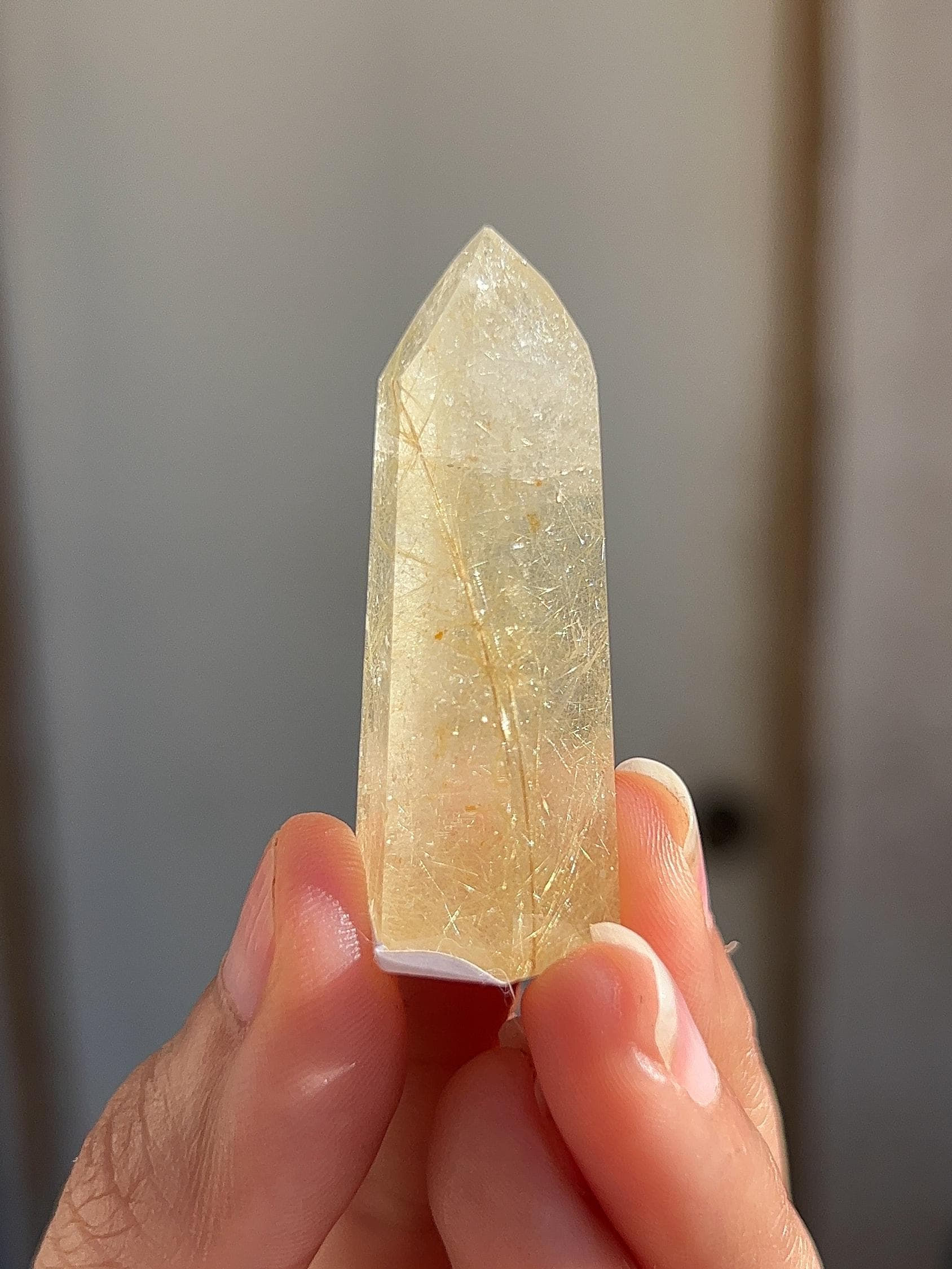 Golden Rutile Quartz #R9 | Rutile Inclusion Quartz Crystal from Brazil