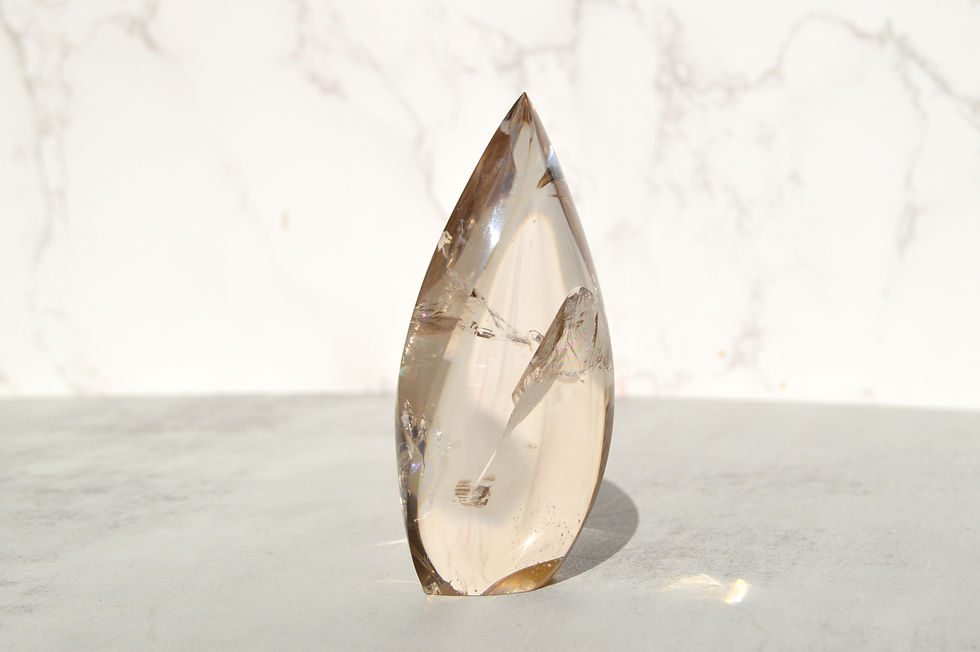 Thumbnail: Water Clear Smokey Quartz Flame #09