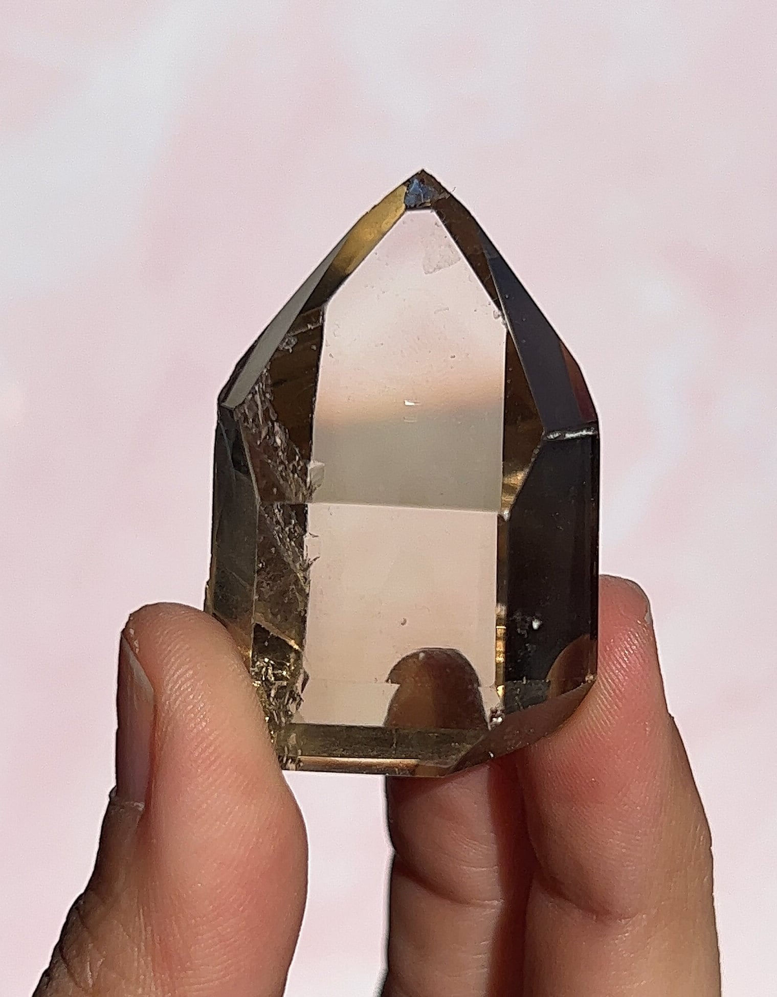 Natural Citrine Tower with Phantoms from Brazil #2D