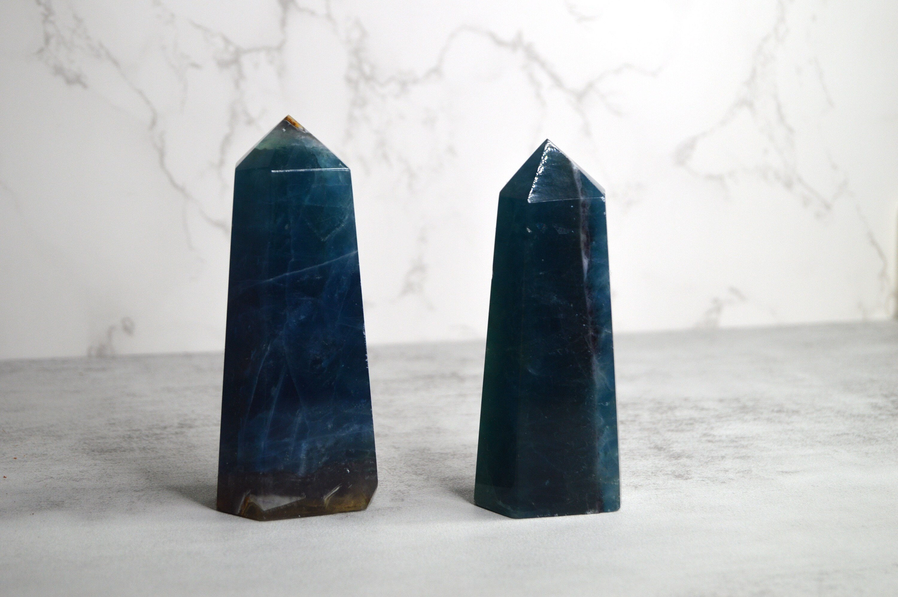 Blue Fluorite Tower | Natural Dark Blue Fluorite