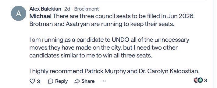 Alex Balekian recommends patrick Murphy and Carolyn Kaloostian in a facebook post
