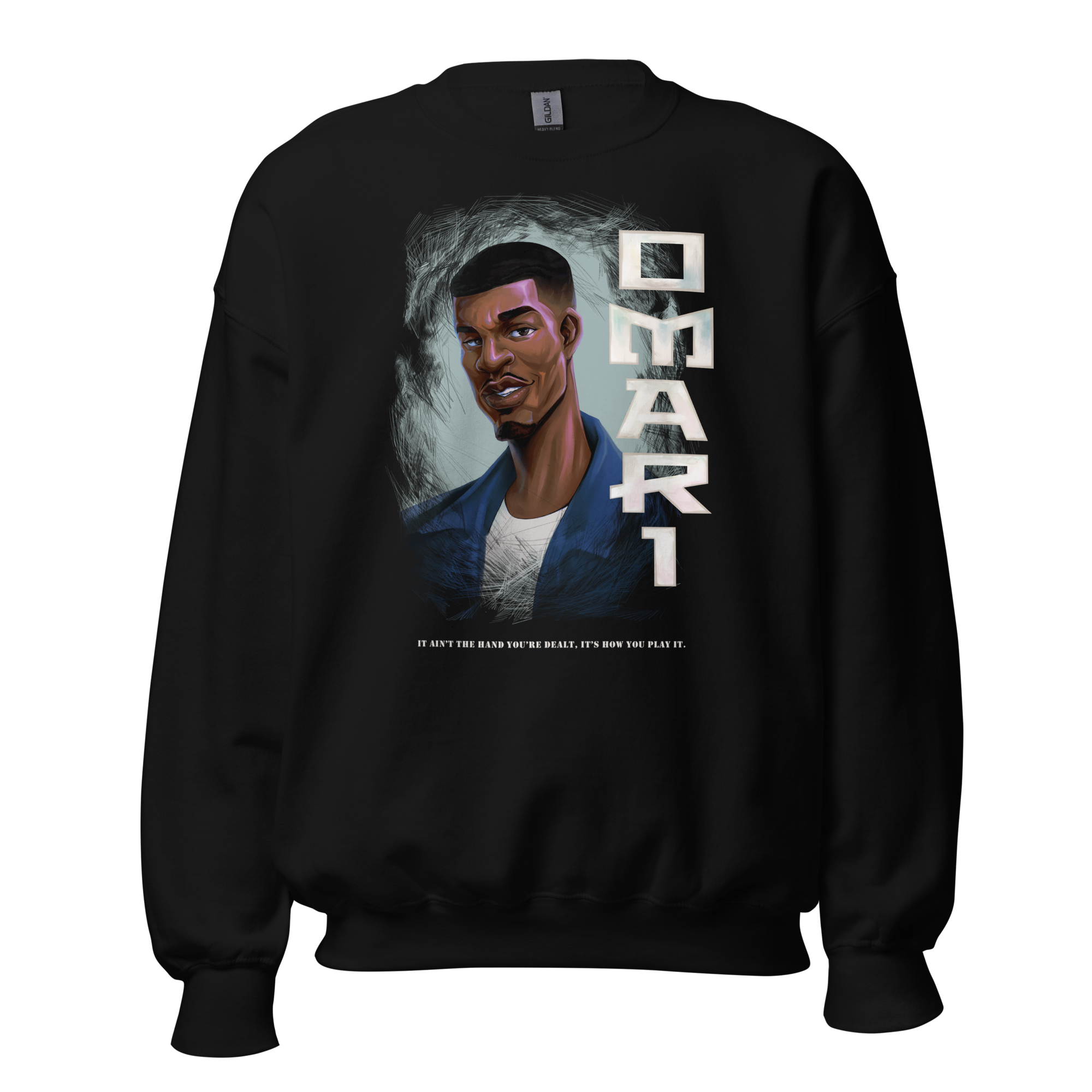 Double Smooth "Omari" WHT letters Unisex Sweatshirt