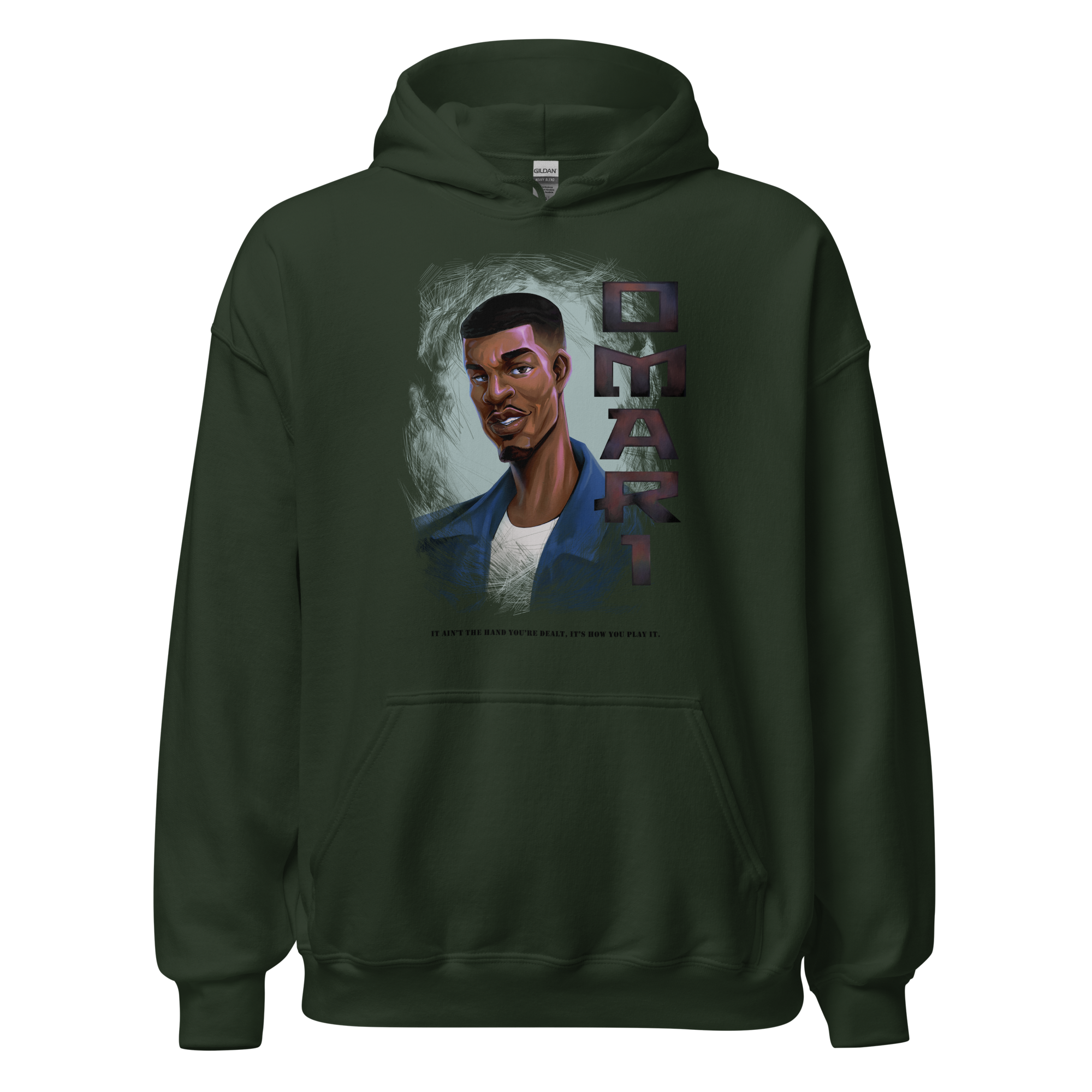 Double Smooth "Omari" BLK letters Hoodie