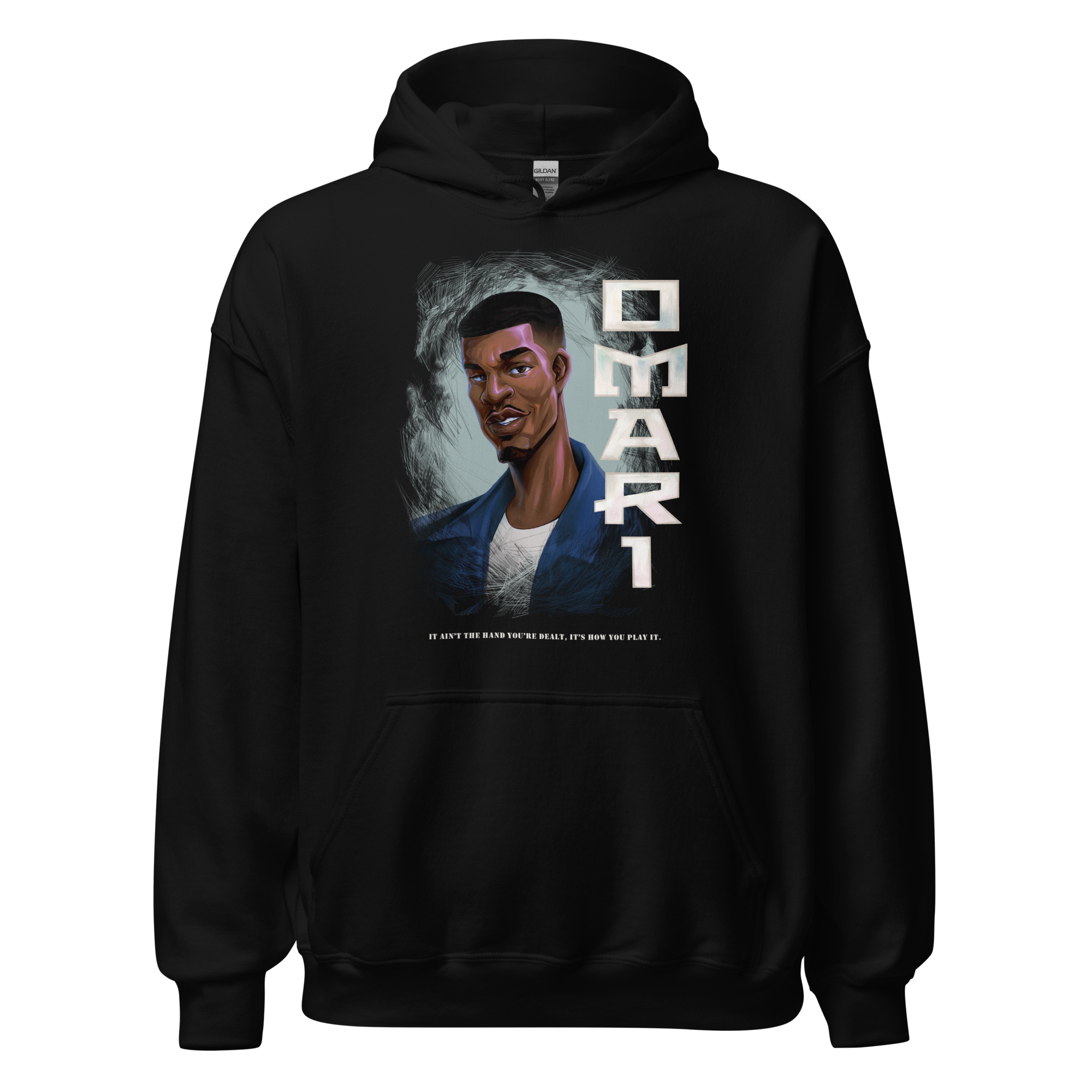 Double Smooth "Omari" WHT letters Unisex Hoodie